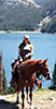 How Lucky are they to ride at Lake Solitude?  Bethany Gerber and her horse Doc – Wyoming – August 2009