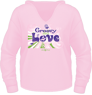 Lucky Bucky Clothing – Groovy Sorta Love – Missy Long Sleeve Hooded-Tee