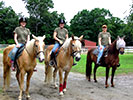 left to right - Ann Drisko on Bella, Jessica Burke on Buzz, Nancy Cunningham on Travis