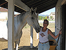 Deborah in Colorado cleaning up wearing her Lucky Bucky tank. Summer 2009.