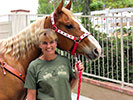 Joanne wearing her Annie Oakley with Cody - California 2009